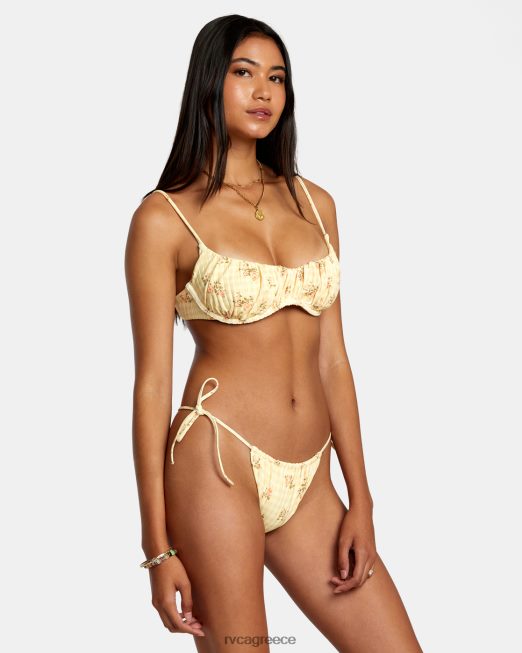 R422N81241 εξοχικό φαρδιά rib bralette μπικίνι τοπ RVCA γυναίκες χρυσαφένιος ζάλη