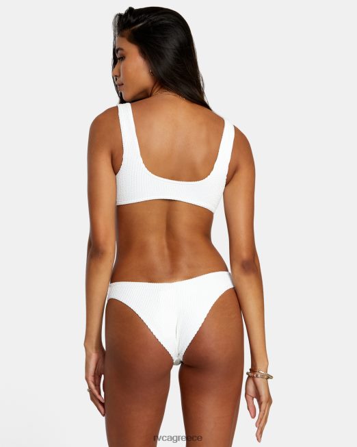 R422N81253 αυλάκια υφή bralette μπικίνι κορυφή RVCA γυναίκες ψιθύρισε λευκό ζάλη