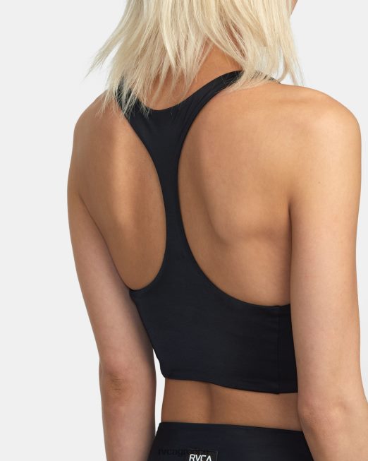 R422N81305 βασική μασίφ μπλούζα κολύμβησης με ψηλό λαιμό RVCA γυναίκες μαύρος ζάλη