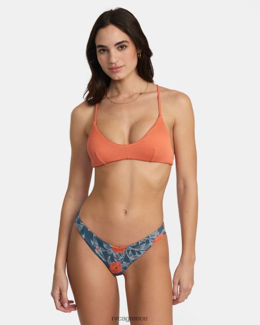 R422N81315 χιαστί πίσω γραβάτα bralette μπικίνι τοπ RVCA γυναίκες ροδάκινο ζάλη