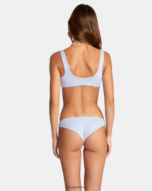R422N81459 Τοπ μπικίνι gingham αναστρέψιμο bralette RVCA γυναίκες τέφρα μπλε ζάλη