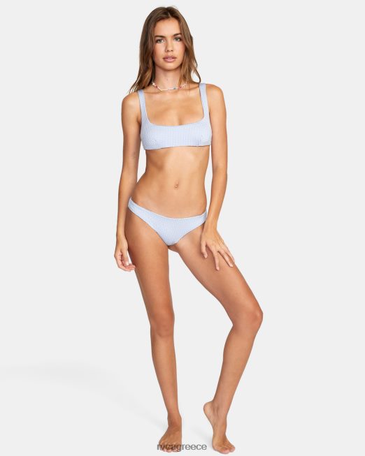 R422N81459 Τοπ μπικίνι gingham αναστρέψιμο bralette RVCA γυναίκες τέφρα μπλε ζάλη