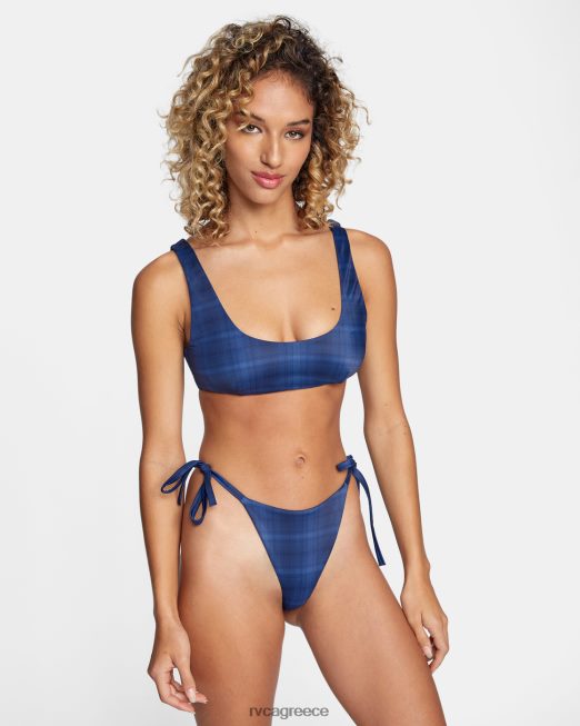 R422N81544 Καρό τοπ μπικίνι bralette πόλης RVCA γυναίκες κυκλοθυμικό μπλε ζάλη