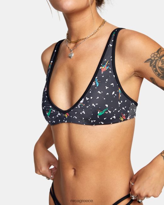 R422N81684 lp x klw τοπ μπικίνι bralette χωρίς κλουβί RVCA γυναίκες μαύρος ζάλη