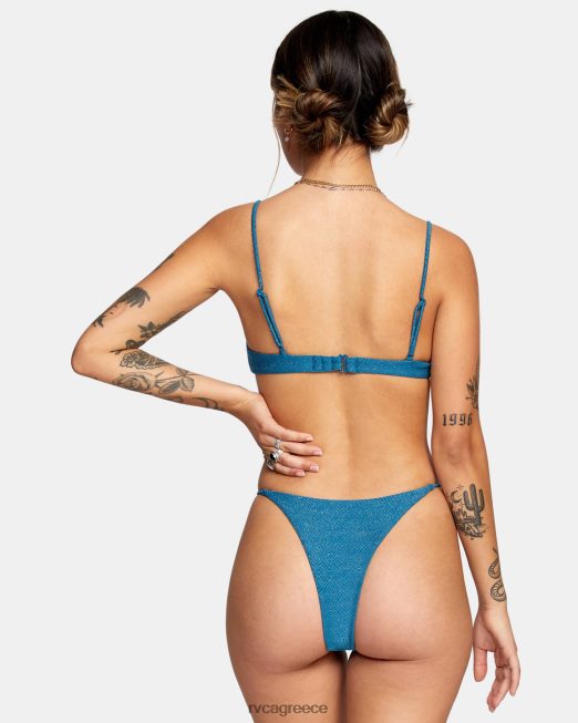 R422N81718 τοπ μπικίνι bralette φωτεινής πλευράς RVCA γυναίκες αναπνευστήρας μπλε ζάλη