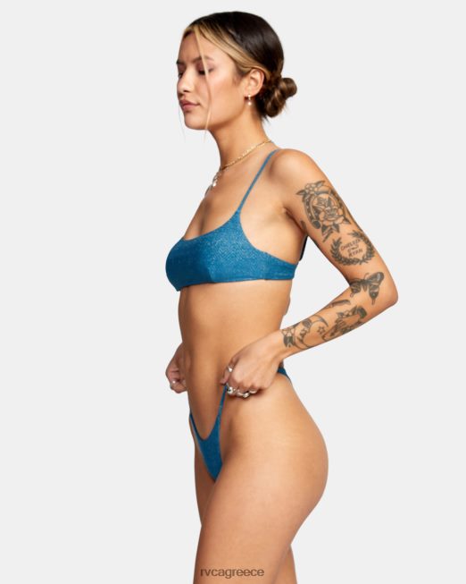 R422N81718 τοπ μπικίνι bralette φωτεινής πλευράς RVCA γυναίκες αναπνευστήρας μπλε ζάλη