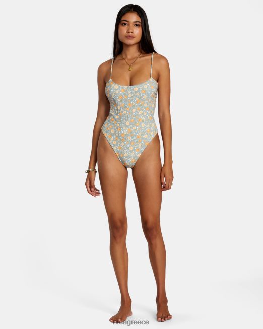 R422N81138 μαγιό rib ολόσωμο RVCA γυναίκες σχιστόλιθος ζάλη