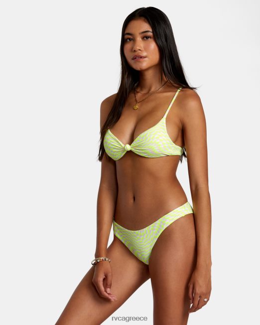 R422N81112 στροβιλιζόμενο πλέγμα οικολογικό rib αναιδές παντελόνι μπικίνι RVCA γυναίκες ροζ ζάλη