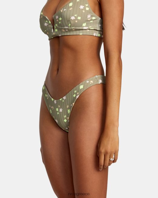 R422N81178 ντεκουπάζ παντελόνι μπικίνι με ψηλό πόδι RVCA γυναίκες αλοή ζάλη