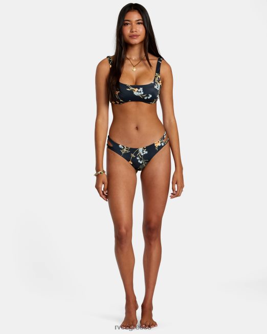 R422N81202 ανθισμένα κοψίματα αναιδή μπικίνι RVCA γυναίκες μαύρος ζάλη