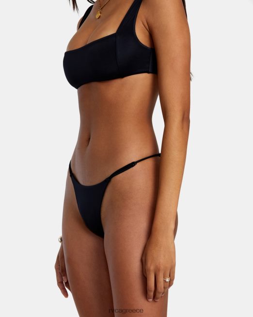 R422N81302 μασίφ εξαιρετικά τσιμπημένο πάτο μπικίνι RVCA γυναίκες μαύρος ζάλη