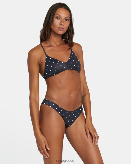 R422N81310 χαμηλοκάβαλο αυθάδης hipster πάτο μπικίνι RVCA γυναίκες μαύρο άσπρο ζάλη