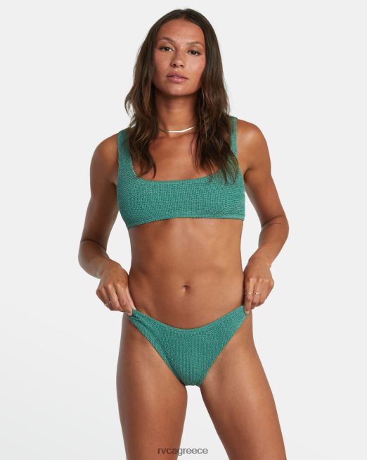 R422N81348 αυλάκια γαλλικό μπικίνι RVCA γυναίκες σκοτεινό πράσινο ζάλη