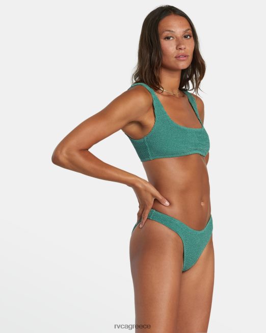 R422N81348 αυλάκια γαλλικό μπικίνι RVCA γυναίκες σκοτεινό πράσινο ζάλη