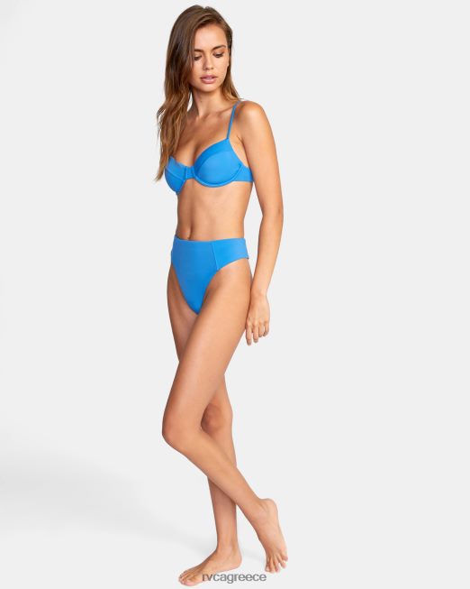 R422N81350 μασίφ ψηλό ανάποδα αναιδή μπικίνι RVCA γυναίκες μπλε σμάλτο ζάλη