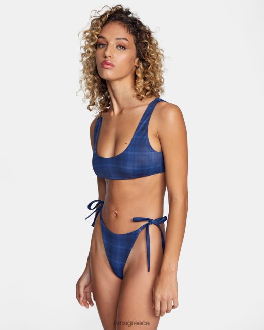 R422N81557 καρό παντελόνι μπικίνι της πόλης RVCA γυναίκες κυκλοθυμικό μπλε ζάλη