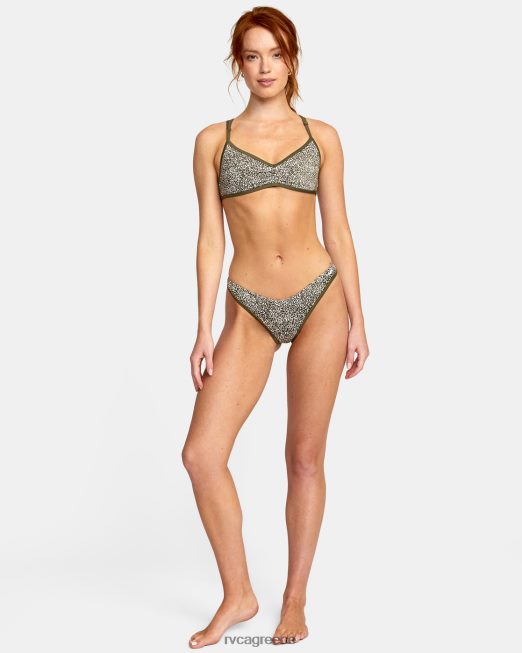 R422N81592 μπλοκαρισμένα μπικίνι στα πόδια RVCA γυναίκες ελιά μικρο γάτα ζάλη