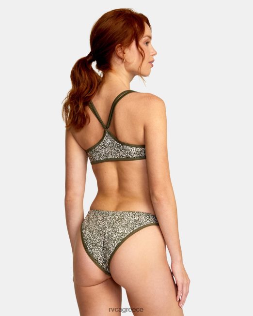 R422N81592 μπλοκαρισμένα μπικίνι στα πόδια RVCA γυναίκες ελιά μικρο γάτα ζάλη