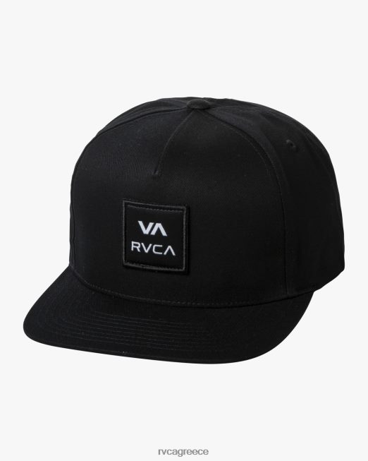 R422N8589 τετράγωνο καπέλο snapback RVCA άνδρες μαύρος αξεσουάρ