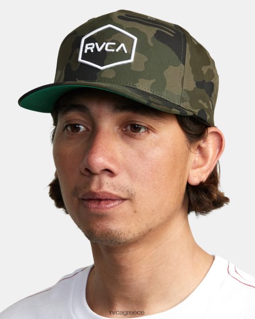 R422N8805 Κοινοπολιτειακό καπέλο snapback RVCA άνδρες camo αξεσουάρ