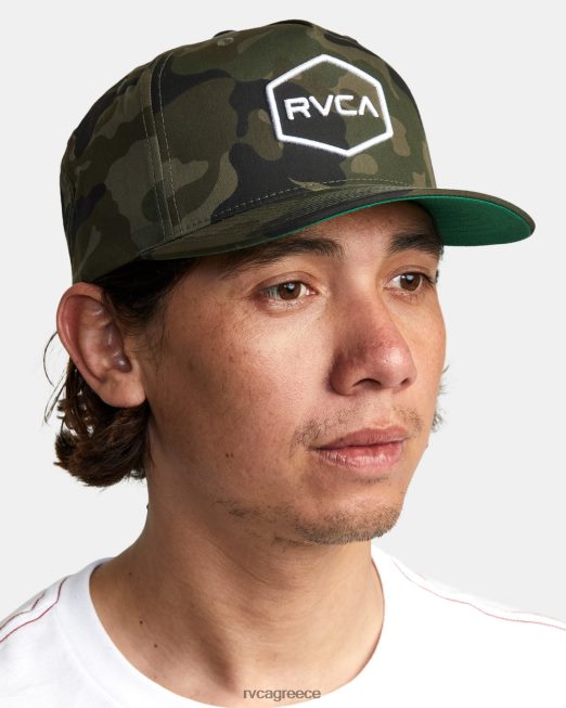 R422N8805 Κοινοπολιτειακό καπέλο snapback RVCA άνδρες camo αξεσουάρ