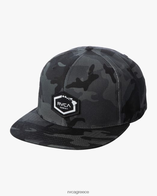 R422N8866 νησί εξάγωνο snapback καπέλο RVCA άνδρες μαύρο camo αξεσουάρ