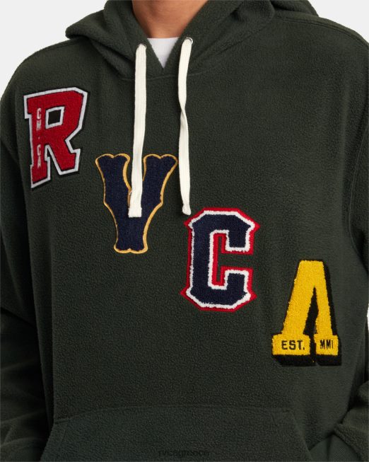 R422N8480 Letterman hoodie RVCA άνδρες κυνηγός πράσινος είδη ένδυσης