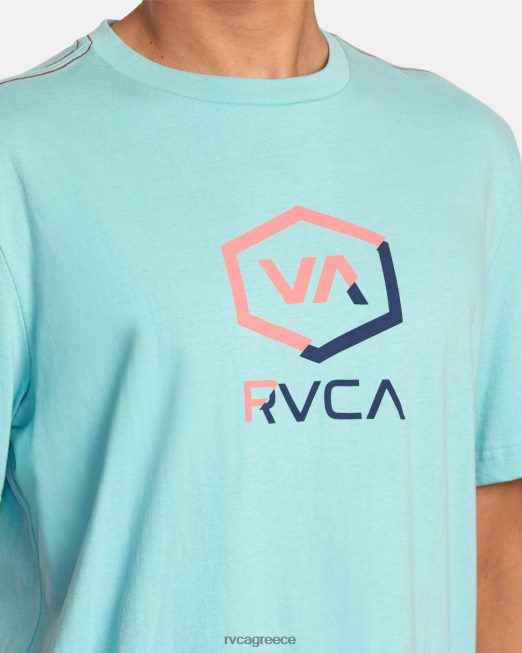 R422N81050 μετατοπισμένο μπλουζάκι RVCA άνδρες μπλε του Νείλου είδη ένδυσης