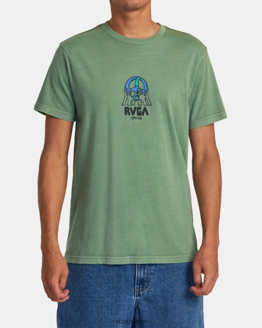 R422N8123 Earth corp tee RVCA άνδρες αληθοφάνεια είδη ένδυσης