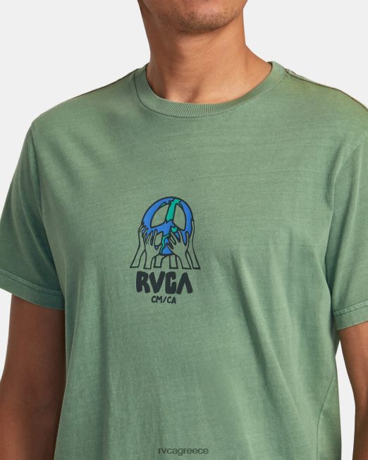R422N8123 Earth corp tee RVCA άνδρες αληθοφάνεια είδη ένδυσης