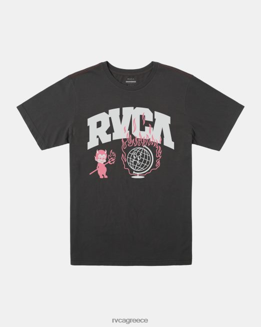 R422N8126 μπλουζάκι κράτησης RVCA άνδρες πειρατικό μαύρο είδη ένδυσης