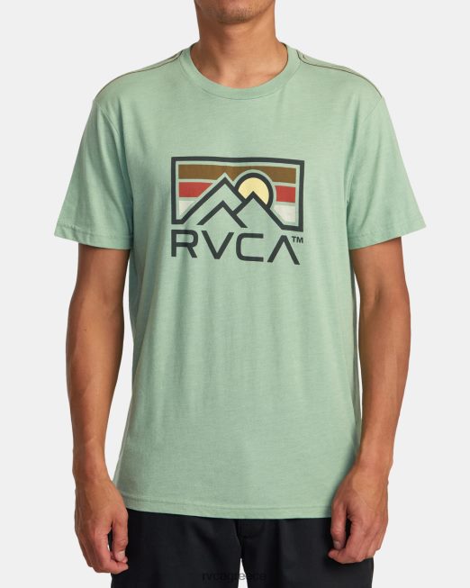 R422N8139 horizon ind tee RVCA άνδρες πράσινη ομίχλη είδη ένδυσης