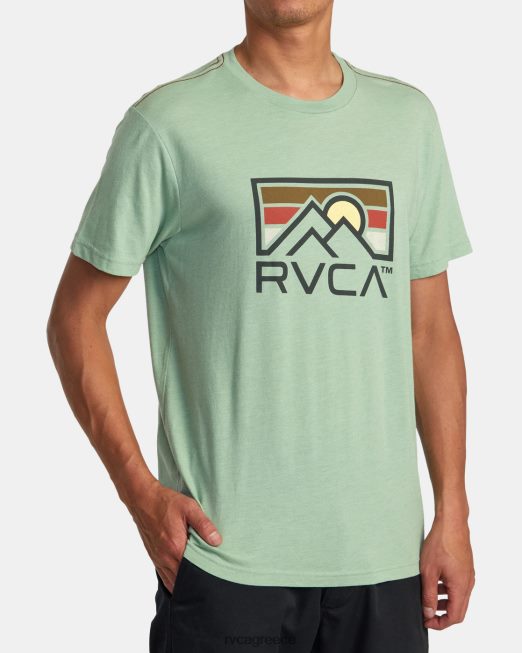 R422N8139 horizon ind tee RVCA άνδρες πράσινη ομίχλη είδη ένδυσης