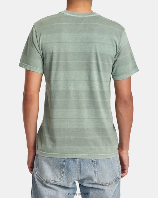 R422N8182 T-shirt με ρίγες ptc RVCA άνδρες σπανάκι είδη ένδυσης