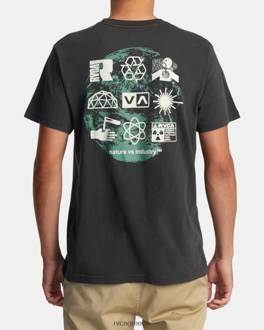 R422N8187 infografik μπλουζάκι RVCA άνδρες πειρατικό μαύρο είδη ένδυσης