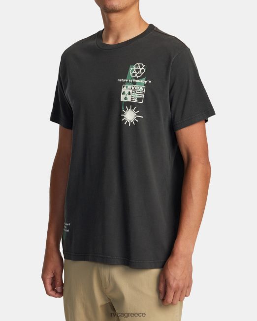 R422N8187 infografik μπλουζάκι RVCA άνδρες πειρατικό μαύρο είδη ένδυσης