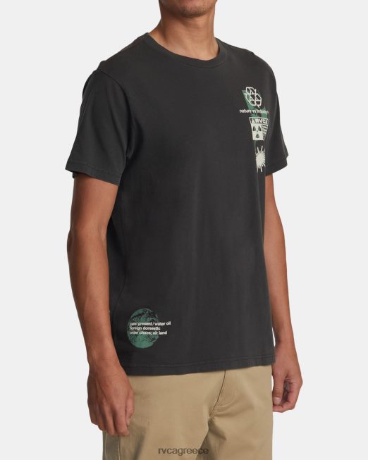 R422N8187 infografik μπλουζάκι RVCA άνδρες πειρατικό μαύρο είδη ένδυσης