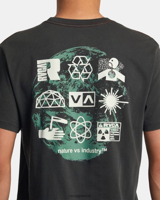 R422N8187 infografik μπλουζάκι RVCA άνδρες πειρατικό μαύρο είδη ένδυσης