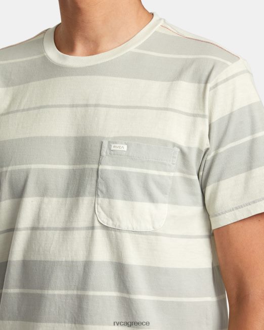 R422N8190 T-shirt με ρίγες ptc RVCA άνδρες ασημί χλωρίνη είδη ένδυσης