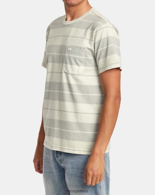 R422N8190 T-shirt με ρίγες ptc RVCA άνδρες ασημί χλωρίνη είδη ένδυσης