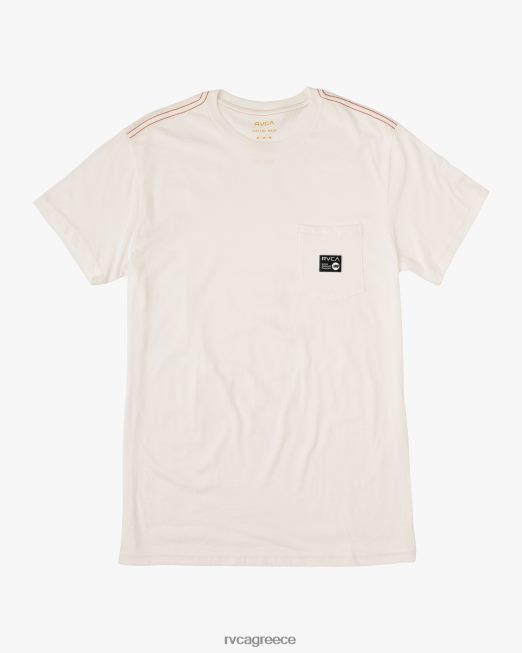 R422N8194 anp μπλουζάκι τσέπης RVCA άνδρες αντίκα λευκό είδη ένδυσης