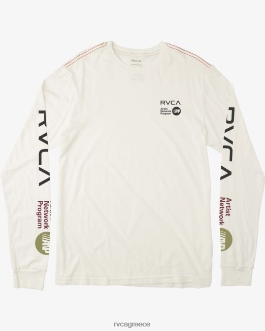 R422N8196 anp μακρυμάνικο μπλουζάκι RVCA άνδρες αντίκα λευκό είδη ένδυσης