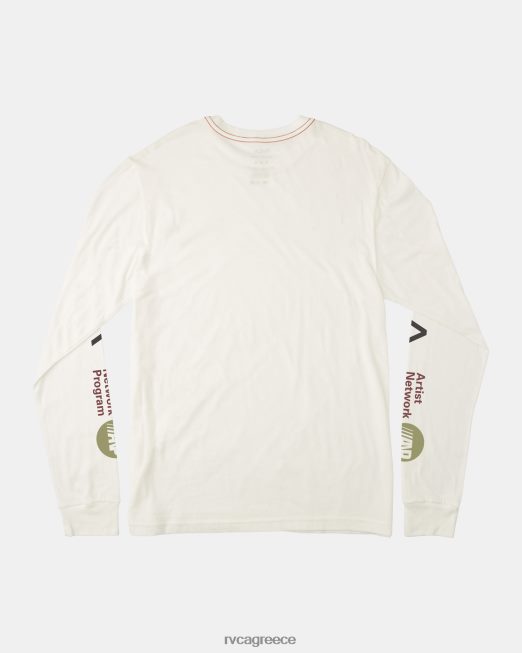 R422N8196 anp μακρυμάνικο μπλουζάκι RVCA άνδρες αντίκα λευκό είδη ένδυσης