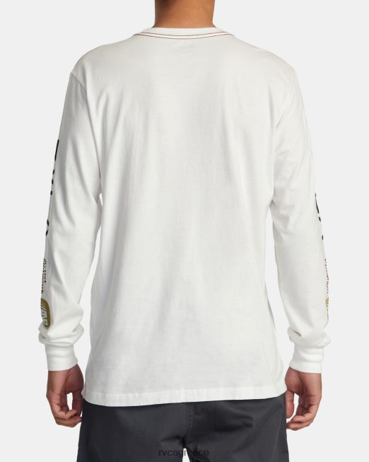 R422N8196 anp μακρυμάνικο μπλουζάκι RVCA άνδρες αντίκα λευκό είδη ένδυσης