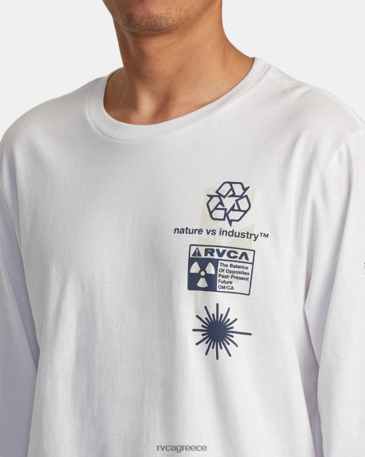 R422N8208 μακρυμάνικο μπλουζάκι infografik RVCA άνδρες άσπρο είδη ένδυσης