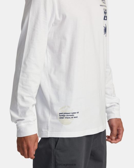 R422N8208 μακρυμάνικο μπλουζάκι infografik RVCA άνδρες άσπρο είδη ένδυσης