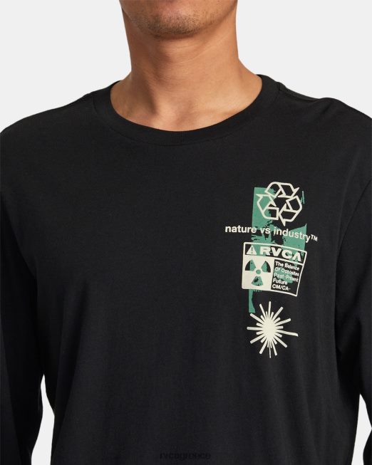 R422N8258 μακρυμάνικο μπλουζάκι infografik RVCA άνδρες μαύρος είδη ένδυσης