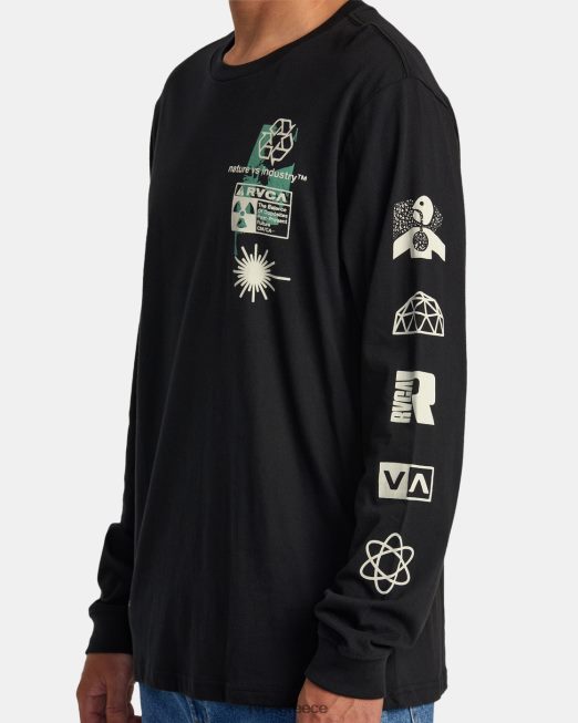 R422N8258 μακρυμάνικο μπλουζάκι infografik RVCA άνδρες μαύρος είδη ένδυσης