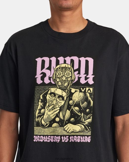 R422N8266 μπλουζάκι μανδροειδές martin ander RVCA άνδρες μαύρος είδη ένδυσης