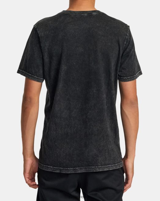 R422N8283 μεγάλο μπλουζάκι με στένσιλ RVCA άνδρες μαύρο σοκ πλύσης είδη ένδυσης